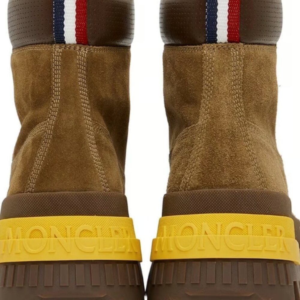 Moncler: Brown Mon Corp Boots ($895)